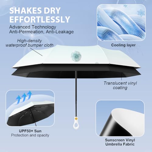 PALAY® Compact Umbrella for Sun Rain Protection Auto Open Close Travel Folding with Flower Charm Strap Black Tape UV 8 Dual Ribs Anti-Slip Rubber Handle Outdoor Commute 2PCS PALAY® Compact Umbrella for Sun Rain Protection Auto Open Close Travel Folding with Flower Charm Strap Black Tape UV 8 Dual Ribs Anti-Slip Rubber Handle Outdoor Commute 2PCS